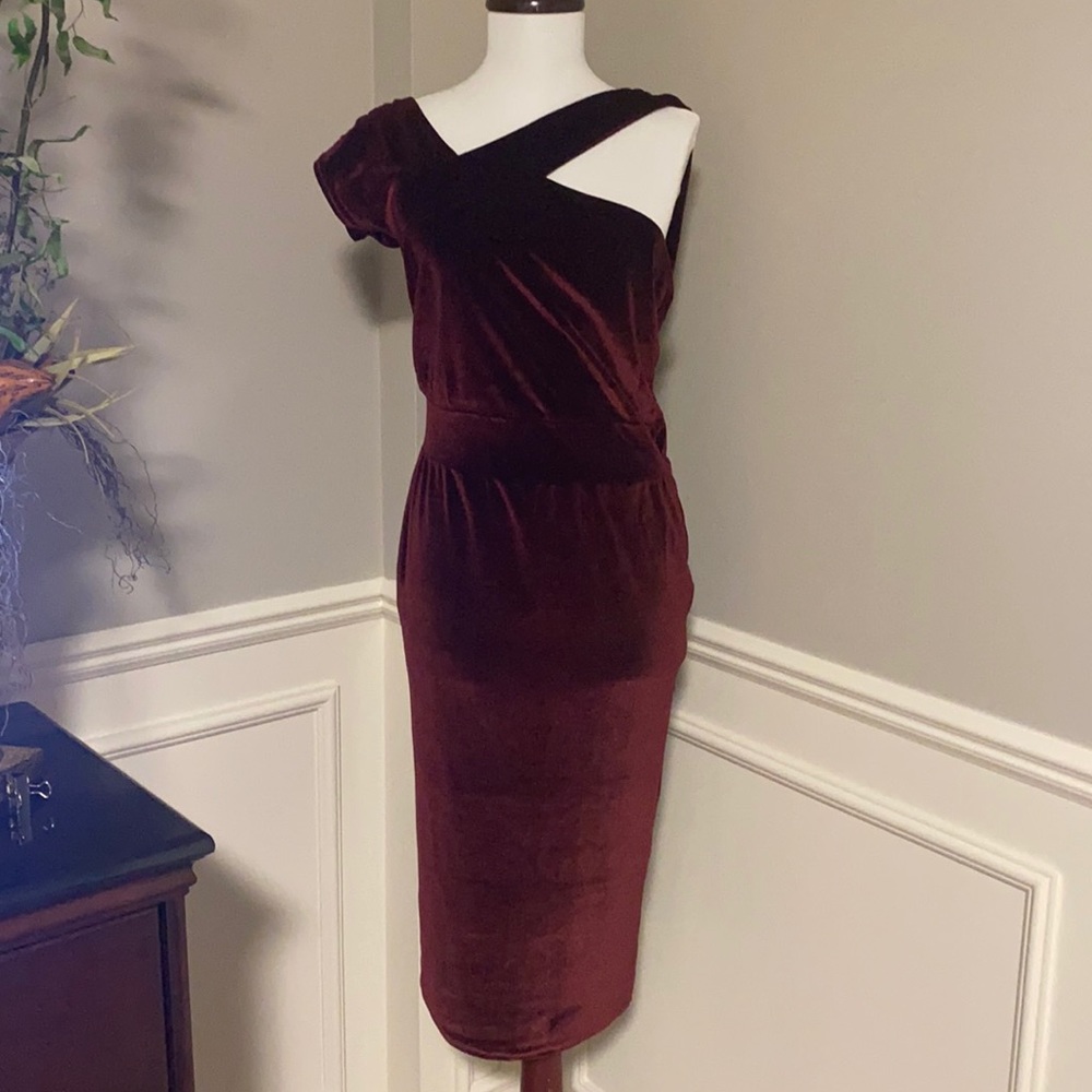Burgundy Velvet Dress